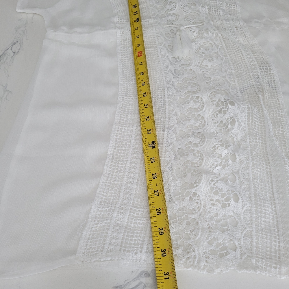 White Lace Kimono Cover-Up One Size New With Tags - Picture 5 of 5